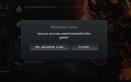 The "abandon" dialogue box of Dota 2 (Image via Valve)